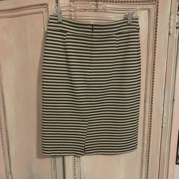 EUC Banana Republic stripe navy/taupe skirt size 4 - Picture 5 of 6